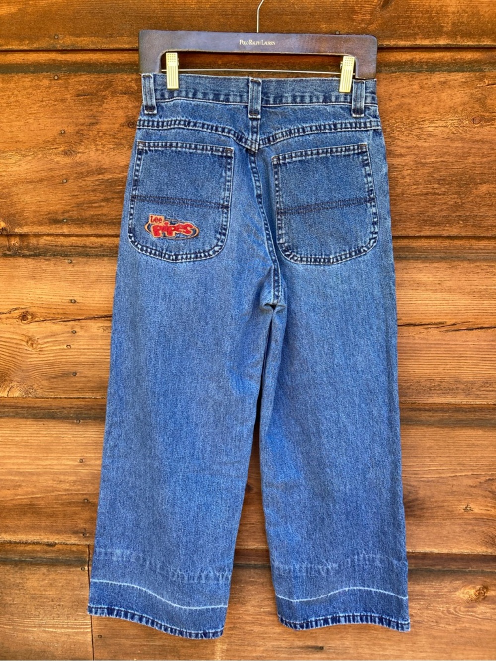 LEE PIPES 25" Inseam Blue Wide-Leg Jeans